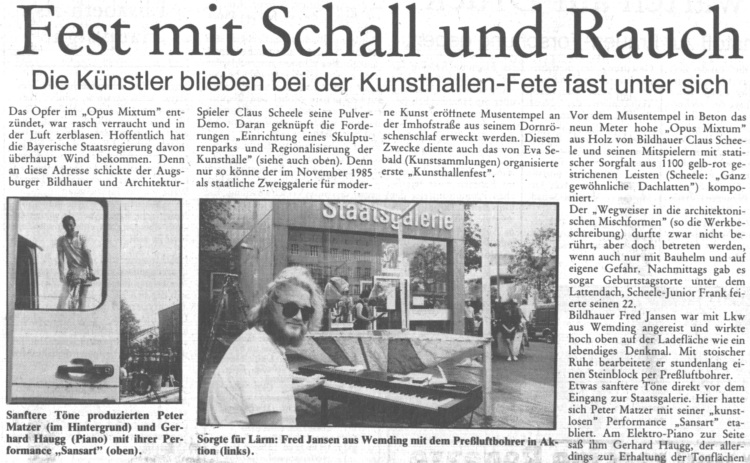 OPUS MIXTUM 1988 Augsburg Presse Schwaebische Neue Presse 20.5.1988